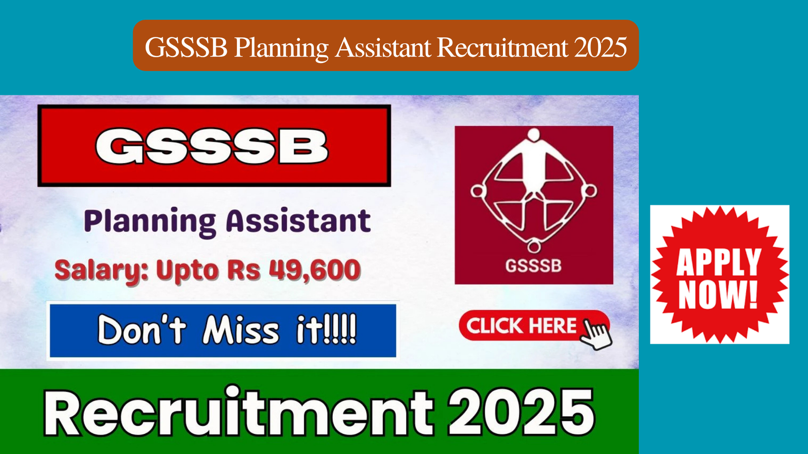 GSSSB Planning Assistant Recruitment 2025
